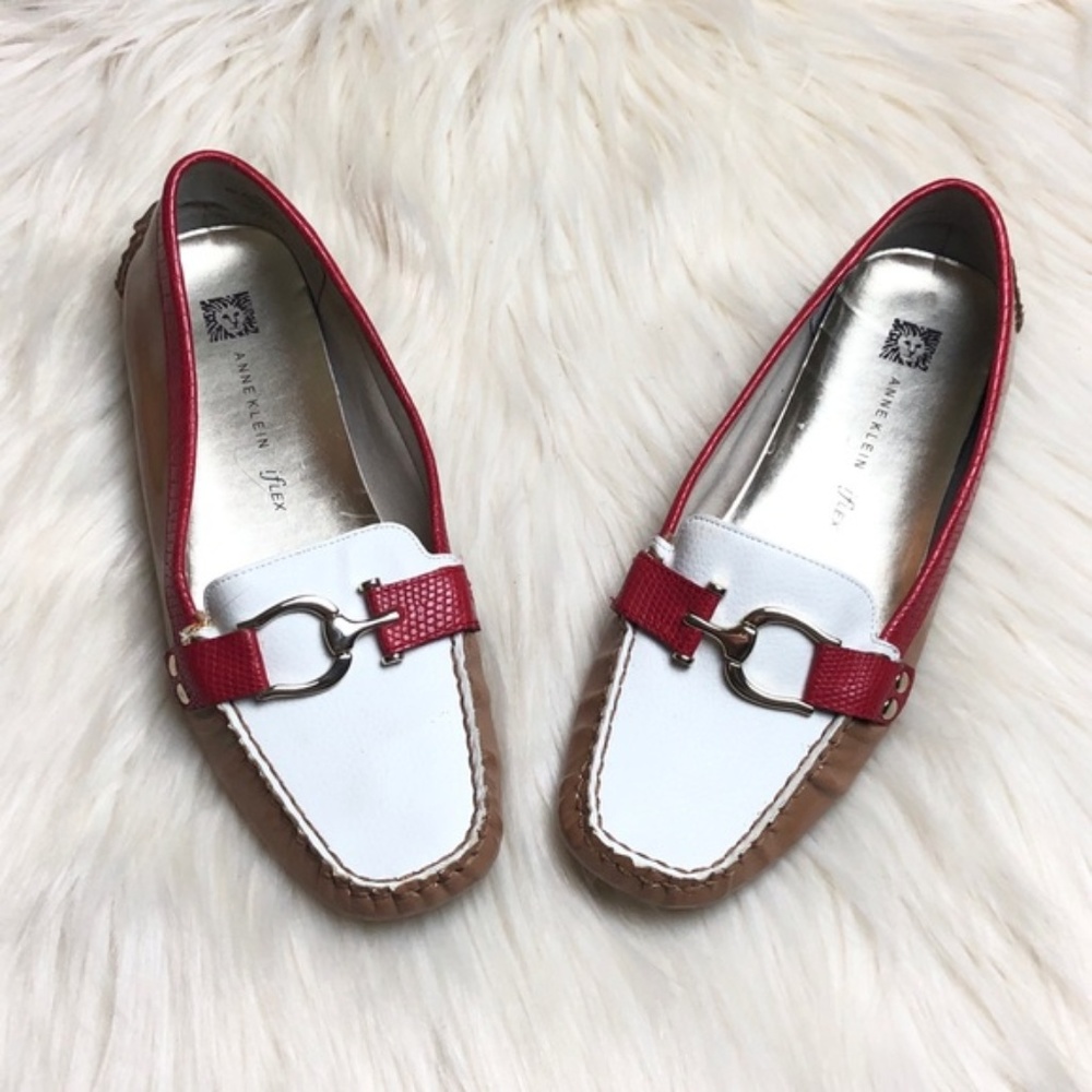 AK Anne Klein Patent Leather Driving Loafers